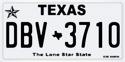 TX license plate DBV3710