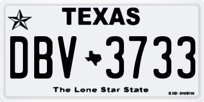 TX license plate DBV3733