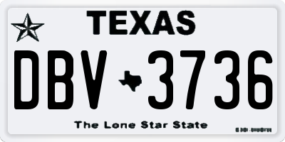 TX license plate DBV3736