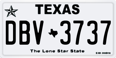 TX license plate DBV3737