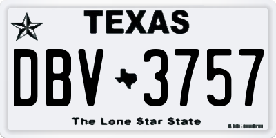 TX license plate DBV3757