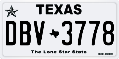 TX license plate DBV3778