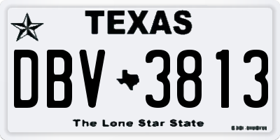TX license plate DBV3813