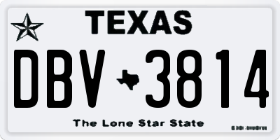 TX license plate DBV3814