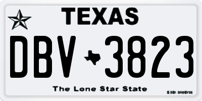 TX license plate DBV3823