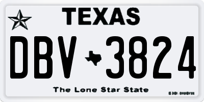 TX license plate DBV3824