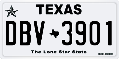 TX license plate DBV3901