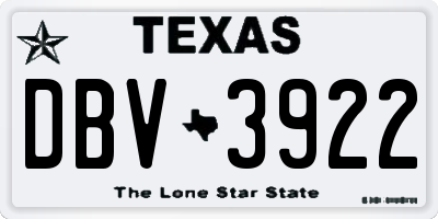 TX license plate DBV3922