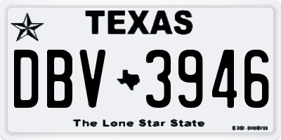 TX license plate DBV3946