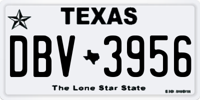 TX license plate DBV3956
