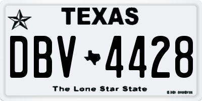 TX license plate DBV4428