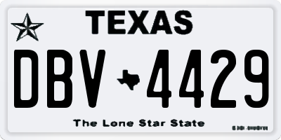 TX license plate DBV4429