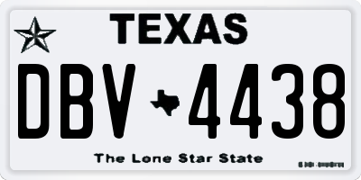 TX license plate DBV4438