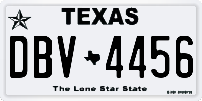 TX license plate DBV4456