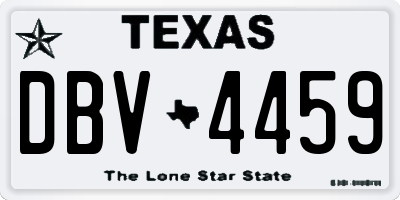 TX license plate DBV4459