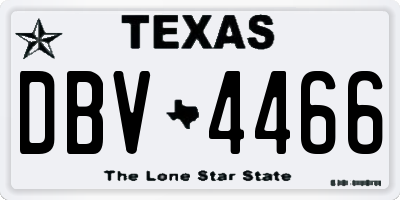 TX license plate DBV4466