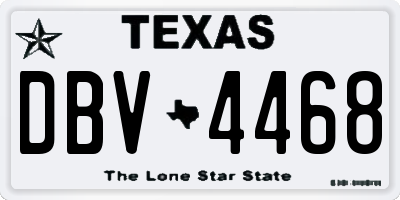 TX license plate DBV4468