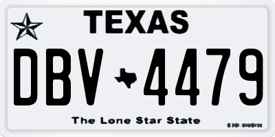 TX license plate DBV4479