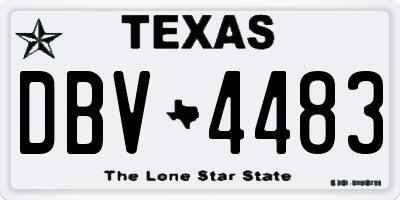 TX license plate DBV4483