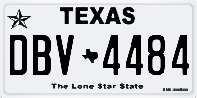 TX license plate DBV4484