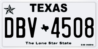TX license plate DBV4508