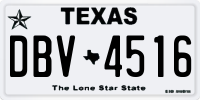 TX license plate DBV4516