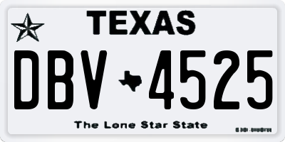 TX license plate DBV4525