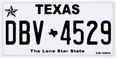 TX license plate DBV4529