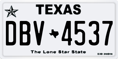 TX license plate DBV4537