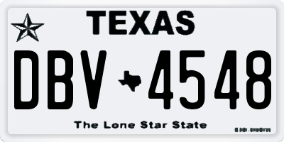 TX license plate DBV4548