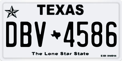 TX license plate DBV4586