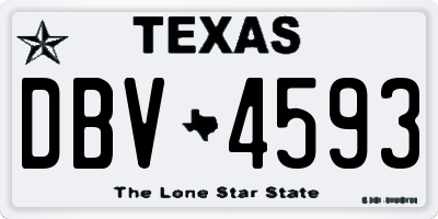 TX license plate DBV4593