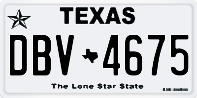 TX license plate DBV4675