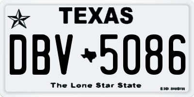 TX license plate DBV5086