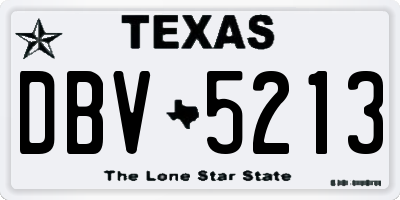 TX license plate DBV5213