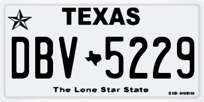 TX license plate DBV5229
