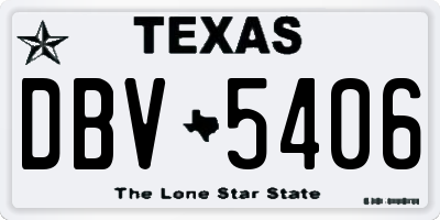 TX license plate DBV5406