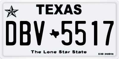 TX license plate DBV5517