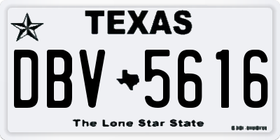 TX license plate DBV5616