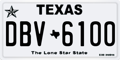 TX license plate DBV6100