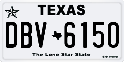 TX license plate DBV6150