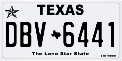 TX license plate DBV6441