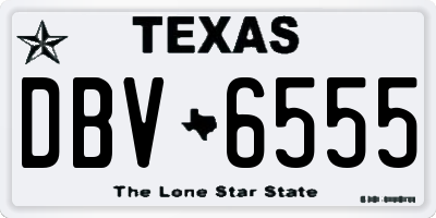 TX license plate DBV6555