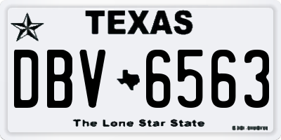 TX license plate DBV6563