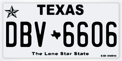 TX license plate DBV6606