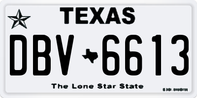 TX license plate DBV6613