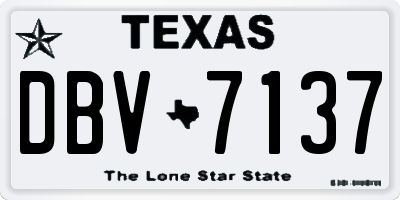 TX license plate DBV7137