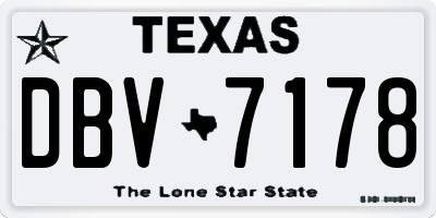 TX license plate DBV7178