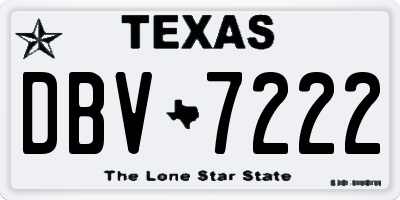 TX license plate DBV7222