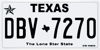TX license plate DBV7270